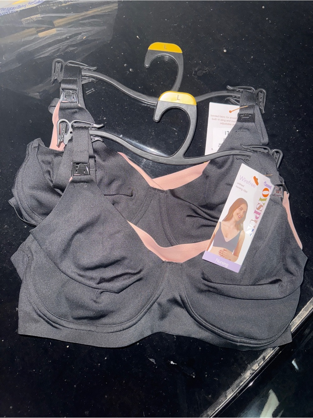 Nursing Bras in Black and pink